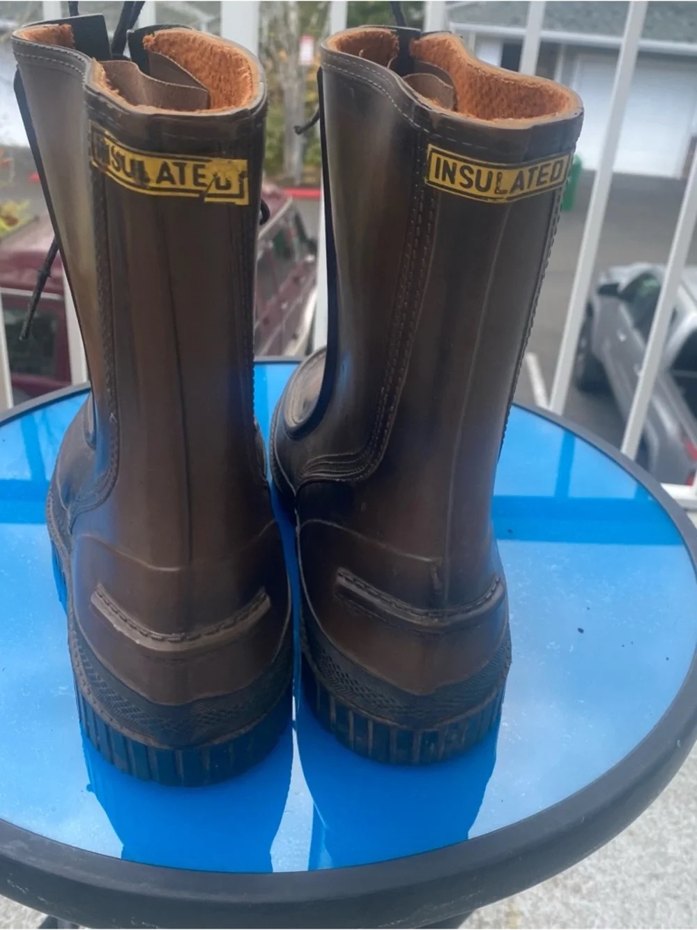JB Vintage Mountain Man Rubber Work Boots w Steel Shanks Size 10